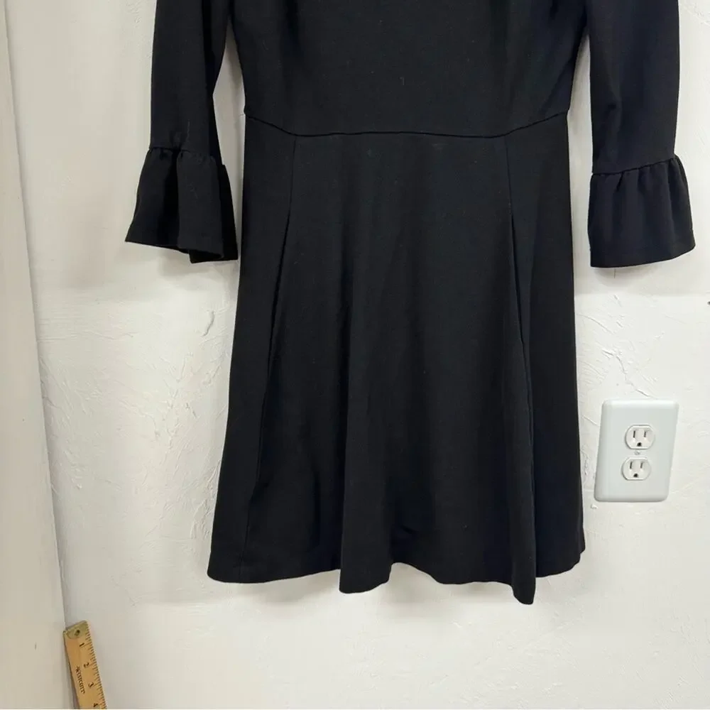 Kate Spade Broome Street Black Bell Sleeve Ponte Mini Dress Womens S Whimsigoth